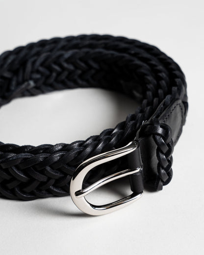 Braided Belt – Black Leather