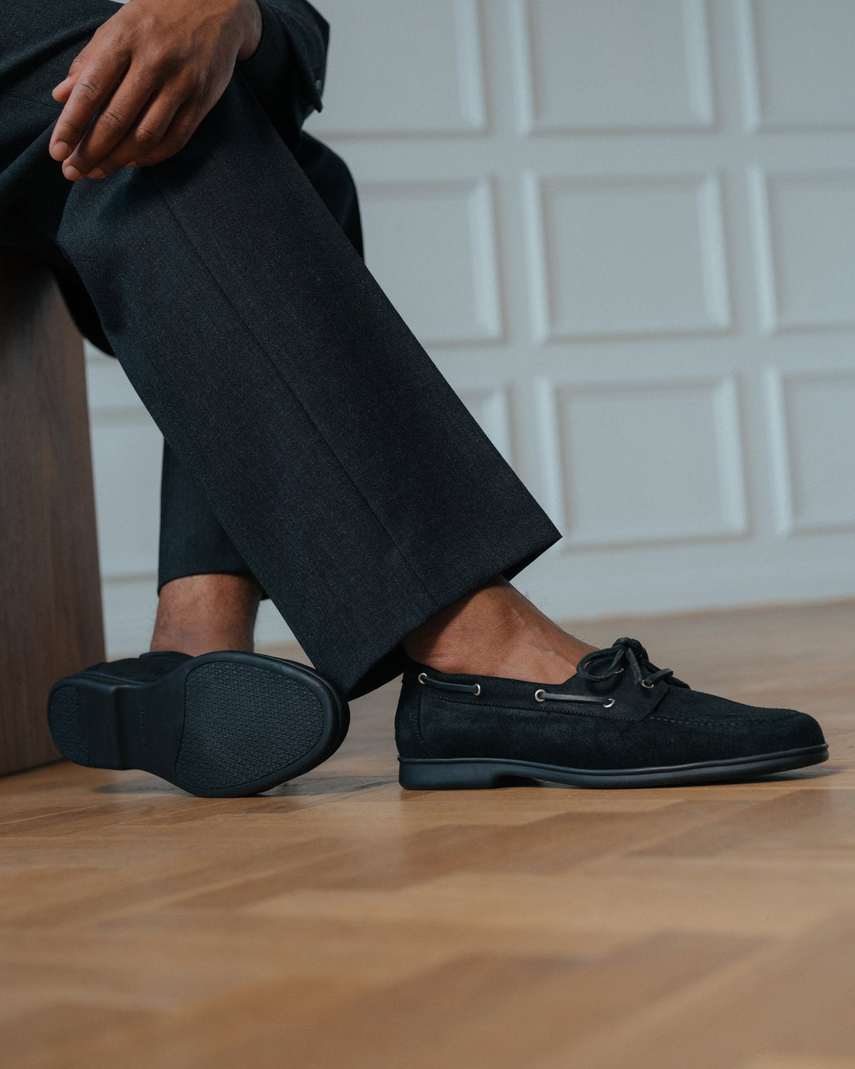 Sandhamn – Black Waxed Suede