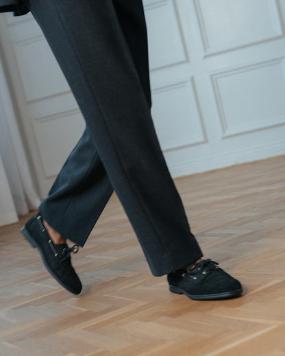 Sandhamn – Black Waxed Suede